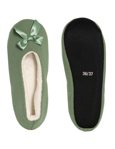 Kapcie domowe - Kapcie damskie ocieplane miękkie z antypoślizgową podeszwą ZIELONY - produkt 2