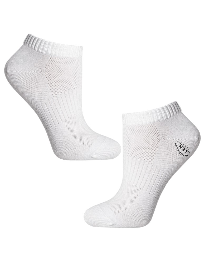 Stopki klasyczne - Skarpetki damskie stopki krótkie z lnem klasyczne gładkie 6-pak WIELOKOLOROWY  - produkt moraj.pl 4