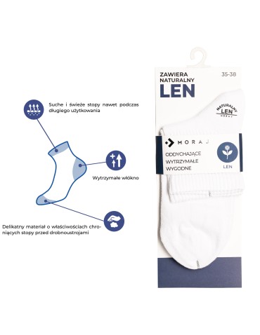 Skarpetki damskie bawełniane z naturalnym lnem klasyczne 6-pak  - produkt 2