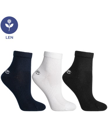 Skarpetki za kostkę - Skarpetki damskie bawełniane z naturalnym lnem klasyczne 6-pak WIELOKOLOROWY - produkt 3