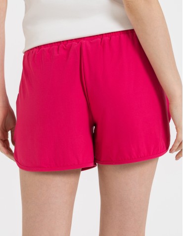 Szorty damskie letnie - Damskie szorty na gumce z wiązaniem FUKSJA - produkt 4