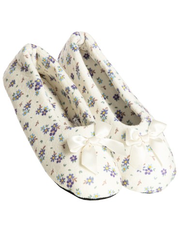 Kapcie damskie domowe zdobione kokardką z antypoślizgową podeszwą