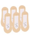Damskie skarpetki mikrostopki prążkowane z antypoślizgową podeszwą 6-pak BEŻOWY