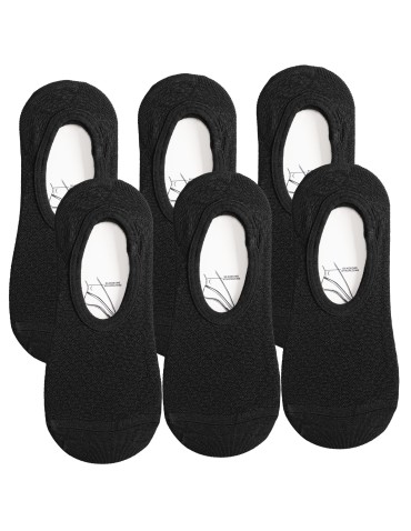 Skarpetki damskie niskie stopki klasyczne 6-pak - CZARNY