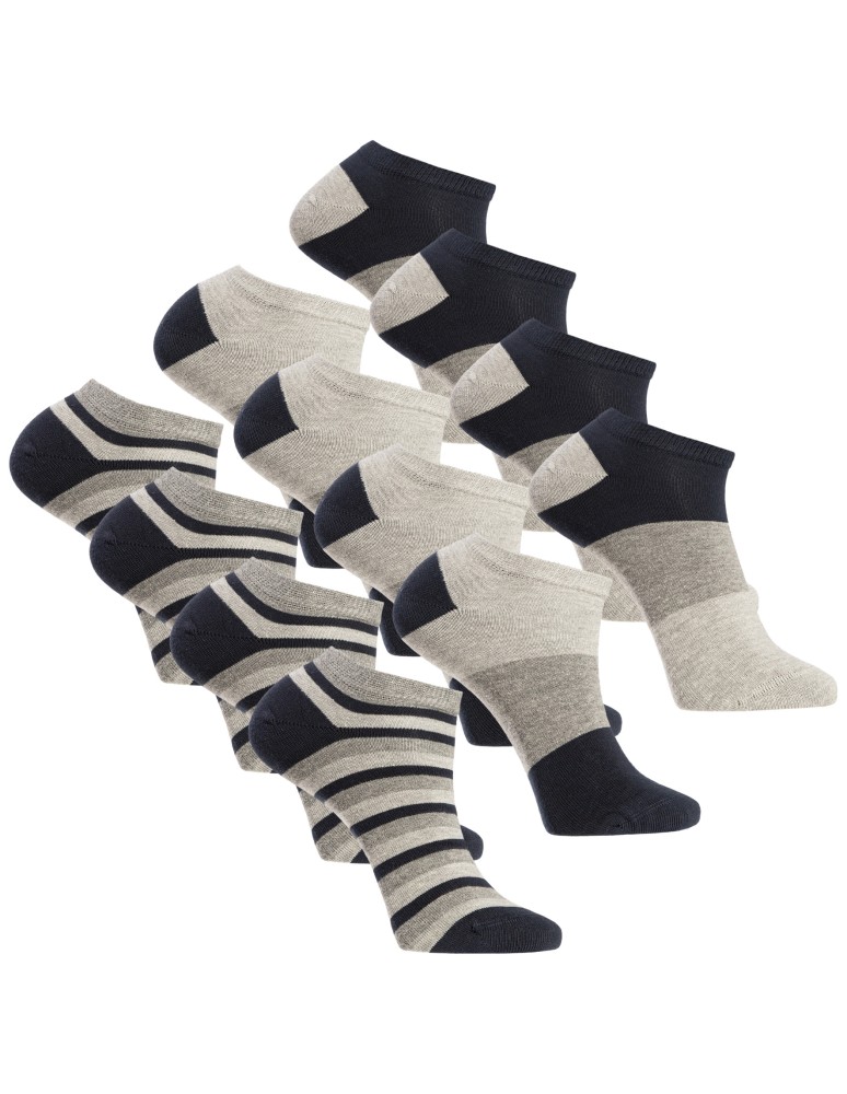 Skarpetki męskie stopki wykonane z miękkiej i oddychającej bawełny 12-pak WIELOKOLOROWY
