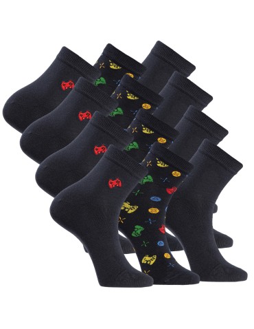 Skarpetki męskie bawełniane do kostki z motywem gier 12-pak