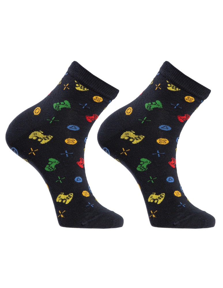 Stopki klasyczne - Skarpetki męskie bawełniane do kostki z motywem gier 12-pak WIELOKOLOROWY  - produkt moraj.pl 5