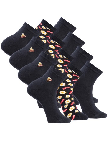 Skarpetki męskie bawełniane do kostki wzór w jedzenie 12-pak