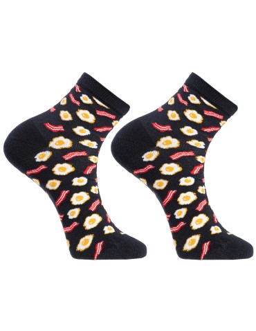 Skarpety stopki - Skarpetki męskie bawełniane do kostki wzór w jedzenie 12-pak WIELOKOLOROWY - produkt 4
