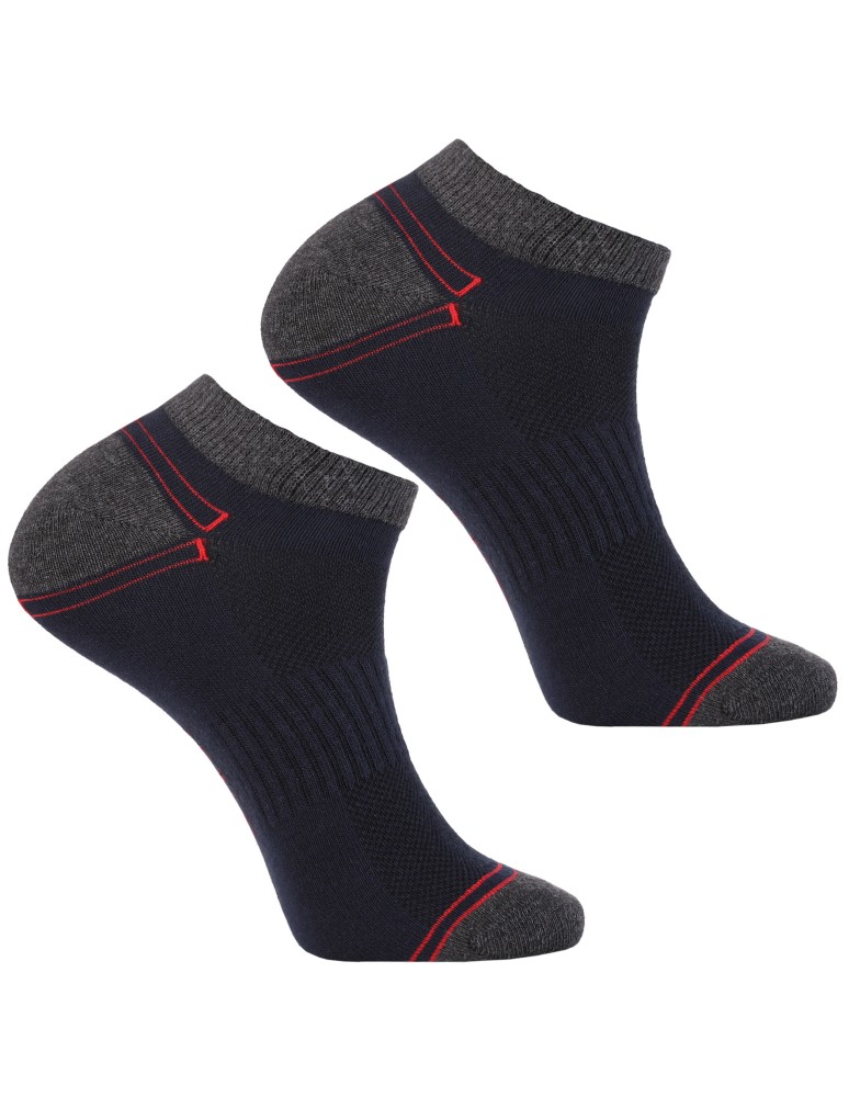 Skarpety stopki - Skarpety stopki męskie bawełniane sportowe z kontrastowym akcentem 12-pak WIELOKOLOROWY  - produkt moraj.pl 4