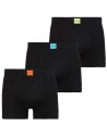 Bokserki męskie klasyczne dopasowane z naszywką 3-pak CZARNY