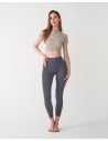 Legginsy damskie sportowe funkcyjne z wysokim stanem GRAFIT