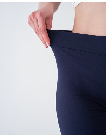 Legginsy damskie - Legginsy damskie przed kolano z lampasami CZARNY - produkt 13