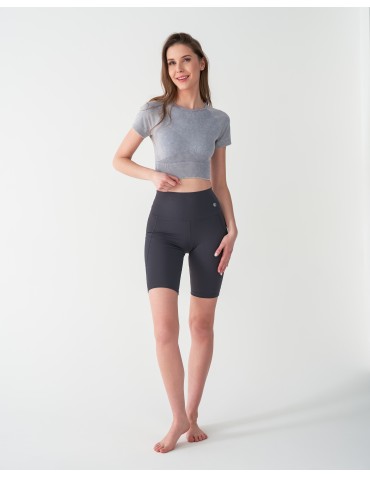 Legginsy damskie - Legginsy kolarki damskie sportowe z kieszeniami GRAFIT - produkt 13