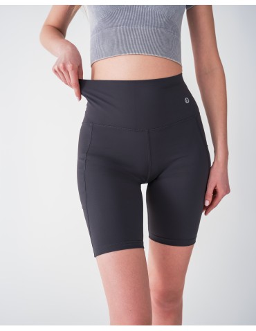 Legginsy damskie - Legginsy kolarki damskie sportowe z kieszeniami GRAFIT - produkt 15