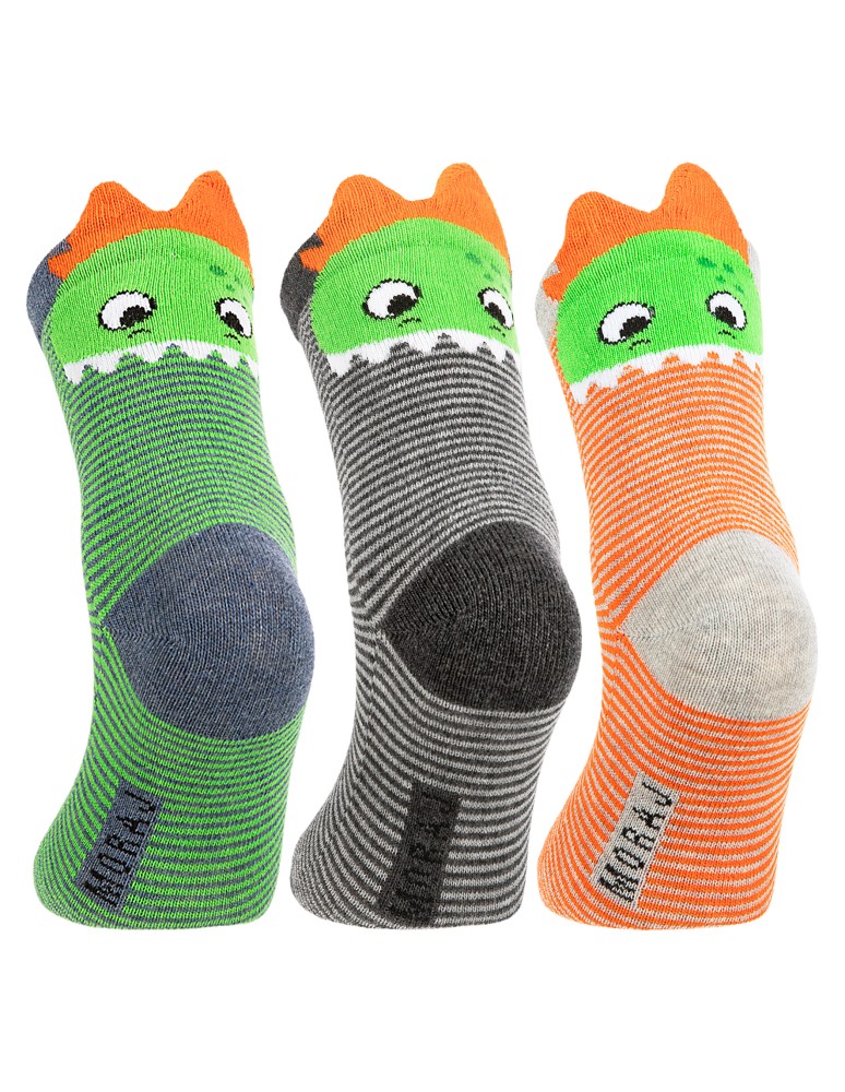 Długie - Skarpetki chłopięce bawełniane w zabawne wzory 6-pak WIELOKOLOROWY  - produkt moraj.pl 10