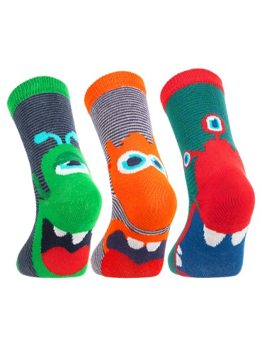 DO KOSTKI - Chłopięce skarpetki bawełniane kolorowe w zabawne potworki 6-pak WIELOKOLOROWY - produkt 11