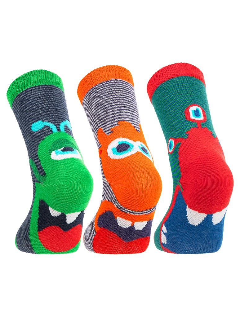 DO KOSTKI - Chłopięce skarpetki bawełniane kolorowe w zabawne potworki 6-pak WIELOKOLOROWY  - produkt moraj.pl 11