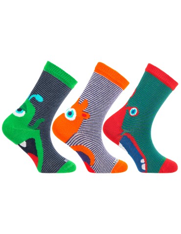 DO KOSTKI - Chłopięce skarpetki bawełniane kolorowe w zabawne potworki 6-pak WIELOKOLOROWY - produkt 10