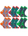 Chłopięce skarpetki bawełniane kolorowe w zabawne potworki 6-pak WIELOKOLOROWY