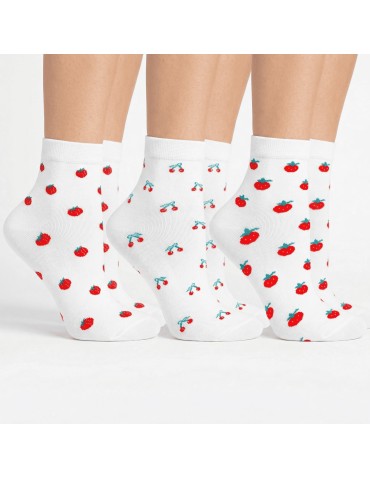 Skarpetki damskie bawełniane do kostki w owocowe wzory 6-pak  - produkt 2