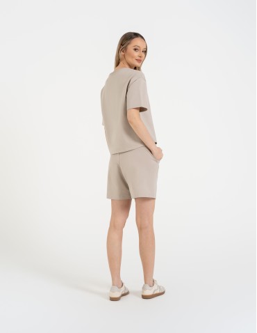 Koszulki z krótkim rękawem - T-shirt damski o luźnym kroju z napisami SZARY - produkt 7