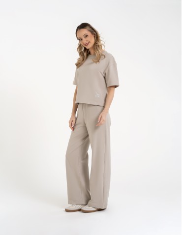 Koszulki z krótkim rękawem - T-shirt damski o luźnym kroju z napisami SZARY - produkt 8