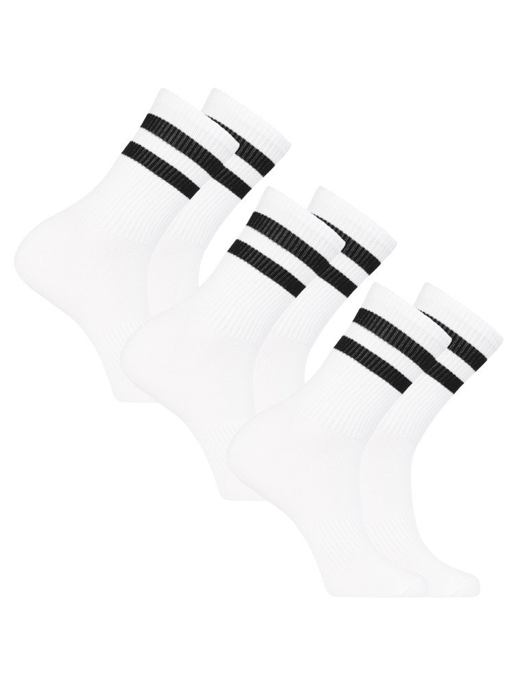 Skarpetki długie - Skarpety męskie bawełniane klasyczne długie 3-pak BIAŁY - produkt moraj.pl 4