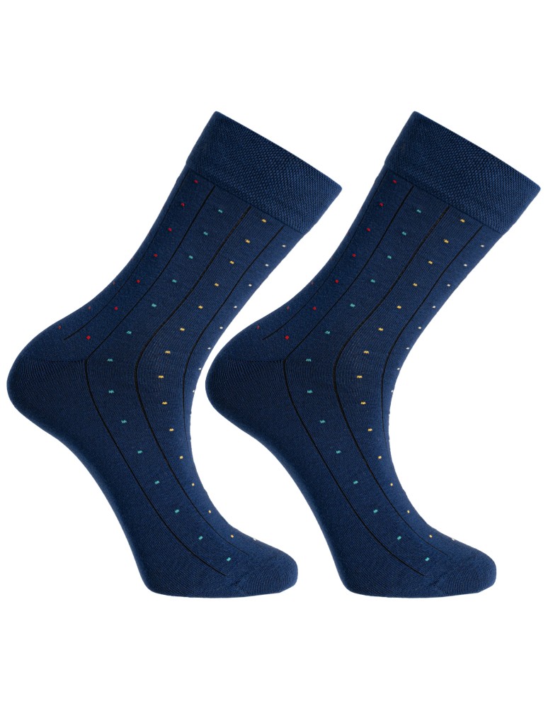 Skarpetki długie - Skarpety męskie bawełniane garniturowe klasyczne 4-pak WIELOKOLOROWY  - produkt moraj.pl 3