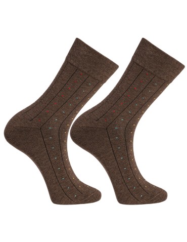 Skarpetki długie - Skarpety męskie bawełniane garniturowe klasyczne 4-pak WIELOKOLOROWY - produkt 4