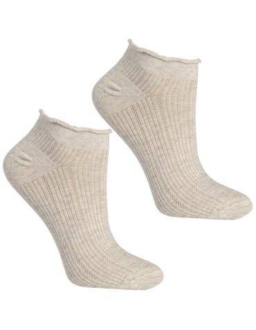 Skarpetki damskie stopki prążkowane z falowanym ściągaczem 5-pak  - produkt 2