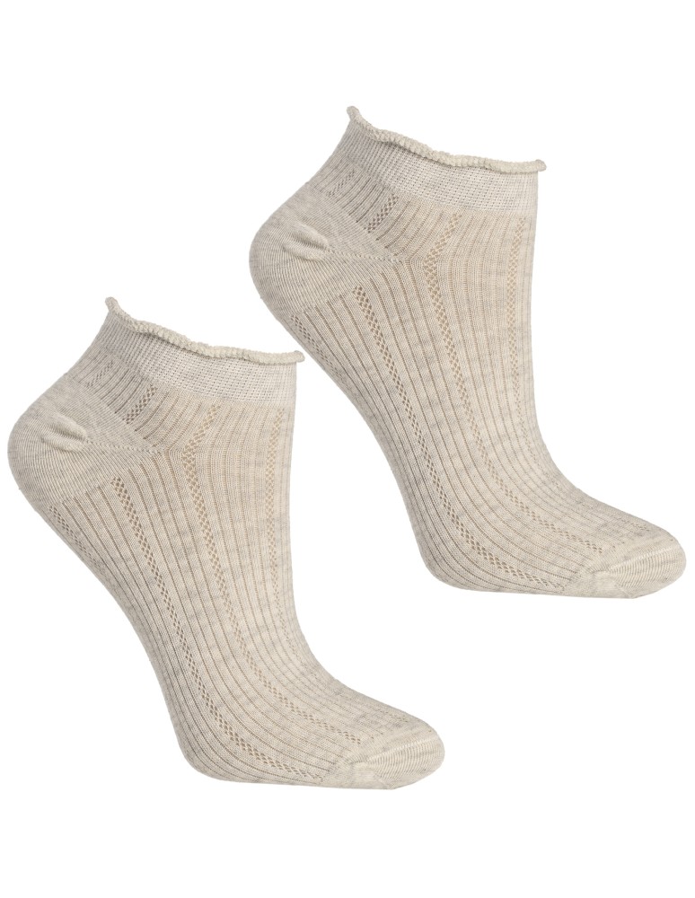 Stopki klasyczne - Skarpetki damskie stopki prążkowane z falowanym ściągaczem 5-pak WIELOKOLOROWY - produkt moraj.pl 2