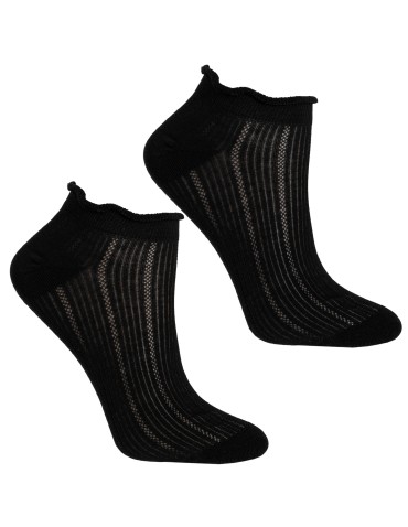 Stopki klasyczne - Skarpetki damskie stopki prążkowane z falowanym ściągaczem 5-pak WIELOKOLOROWY - produkt 3