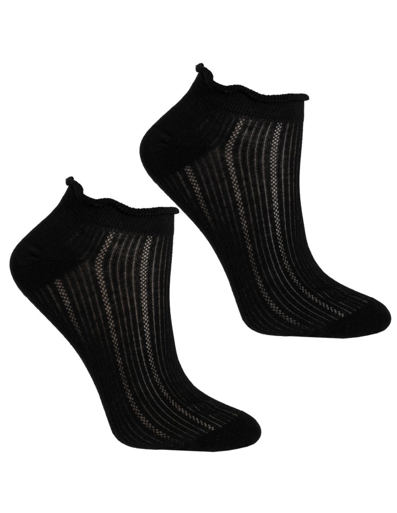 Stopki klasyczne - Skarpetki damskie stopki prążkowane z falowanym ściągaczem 5-pak WIELOKOLOROWY - produkt moraj.pl 3