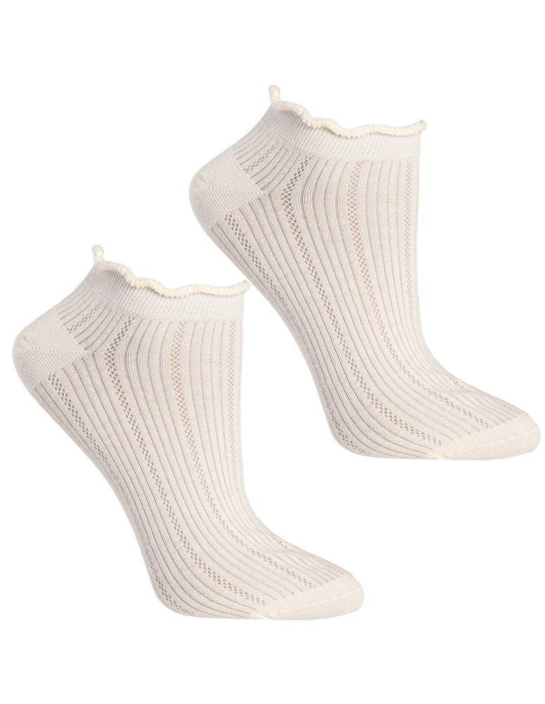 Stopki klasyczne - Skarpetki damskie stopki prążkowane z falowanym ściągaczem 5-pak WIELOKOLOROWY - produkt moraj.pl 4