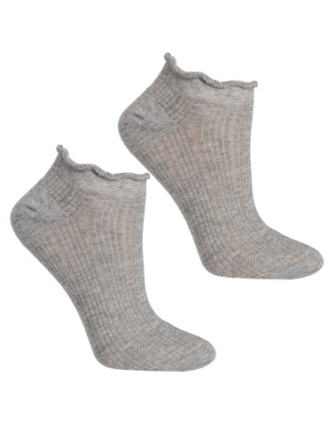 Stopki klasyczne - Skarpetki damskie stopki prążkowane z falowanym ściągaczem 5-pak WIELOKOLOROWY - produkt 6