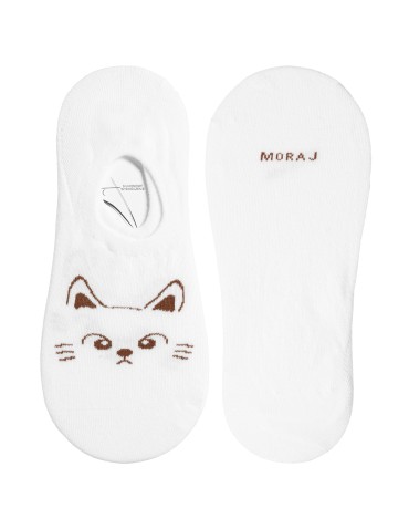 Niskie stopki - Skarpetki damskie niskie stopki bawełniane z motywem kotka 3-pak WIELOKOLOROWY - produkt 3