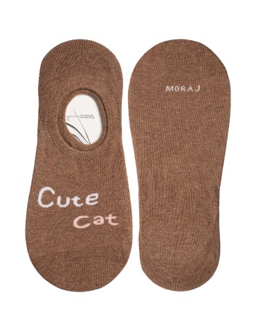 Niskie stopki - Skarpetki damskie niskie stopki bawełniane z motywem kotka 3-pak WIELOKOLOROWY - produkt 4