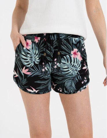 Spodenki damskie szorty krótkie z wiązaniem i kieszeniami - WZÓR 1