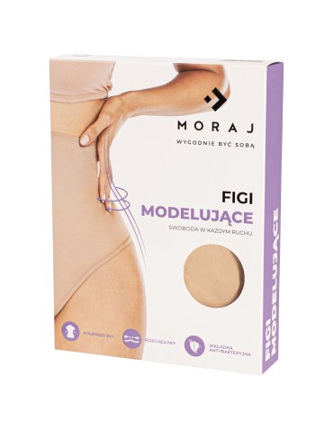 Majtki modelujące - Majtki damskie figi wyszczuplające z wysokim stanem BEŻOWY - produkt 3