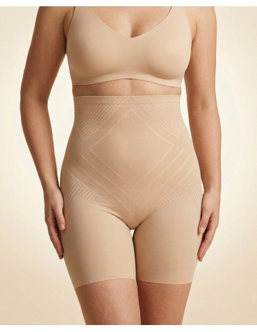 Majtki modelujące damskie figi z wysokim stanem kompresyjne - BEŻOWY