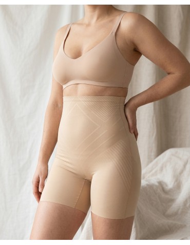 Majtki modelujące - Majtki modelujące damskie figi z wysokim stanem kompresyjne BEŻOWY - produkt 3