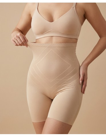 Majtki modelujące - Majtki modelujące damskie figi z wysokim stanem kompresyjne BEŻOWY - produkt 4
