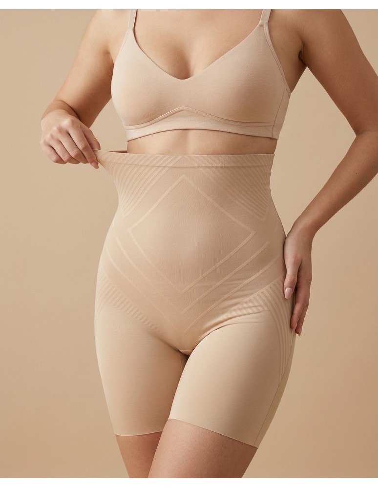 Majtki modelujące - Majtki modelujące damskie figi z wysokim stanem kompresyjne BEŻOWY - produkt moraj.pl 4