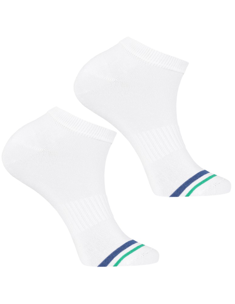 Stopki klasyczne - Męskie stopki skarpetki bawełniane z kolorowymi paskami 3-pak WIELOKOLOROWY  - produkt moraj.pl 3