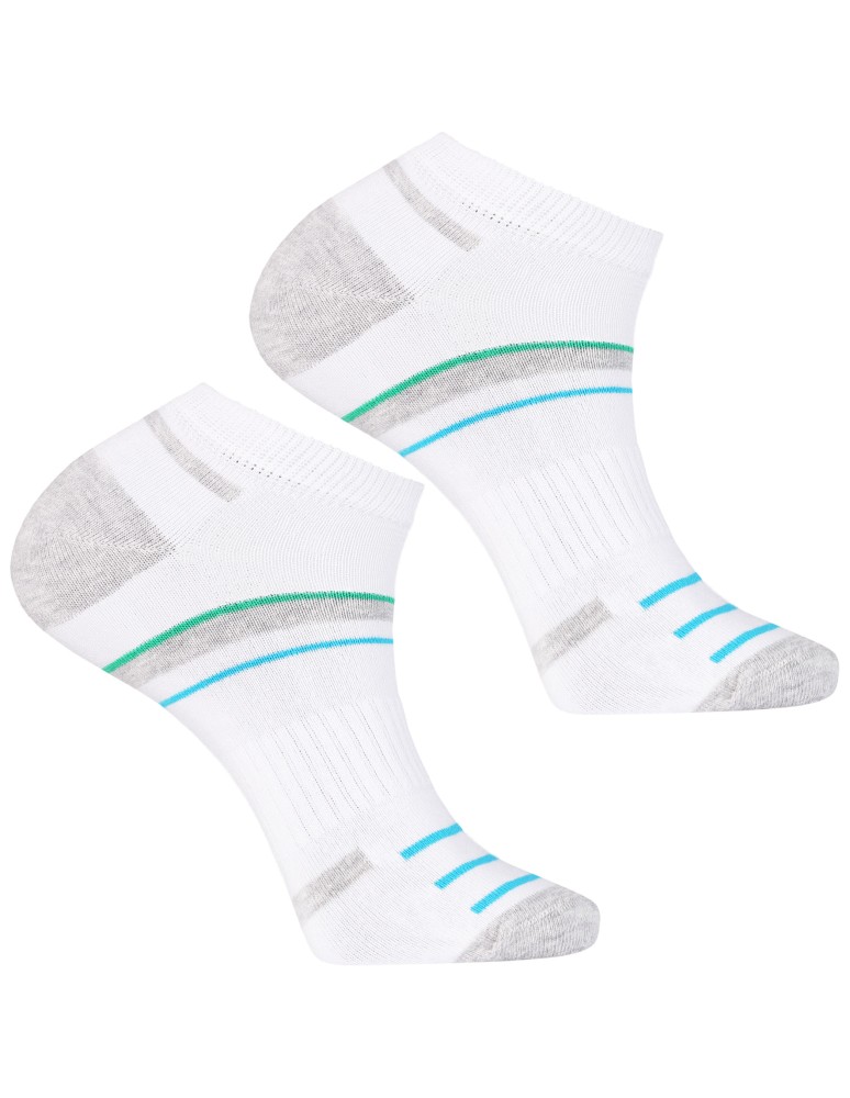 Stopki klasyczne - Męskie stopki skarpetki bawełniane z kolorowymi paskami 3-pak WIELOKOLOROWY  - produkt moraj.pl 4