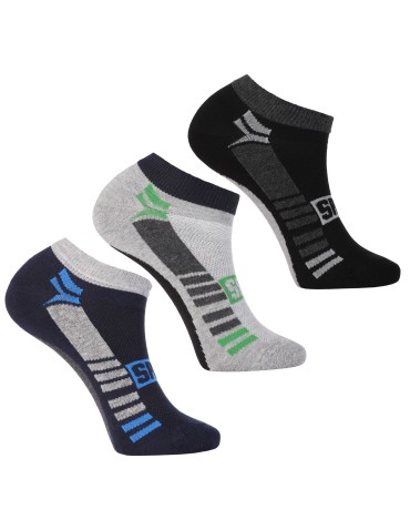 Stopki klasyczne - Skarpety męskie stopki bawełniane ze sportowym akcentem 3-pak WIELOKOLOROWY - produkt 3