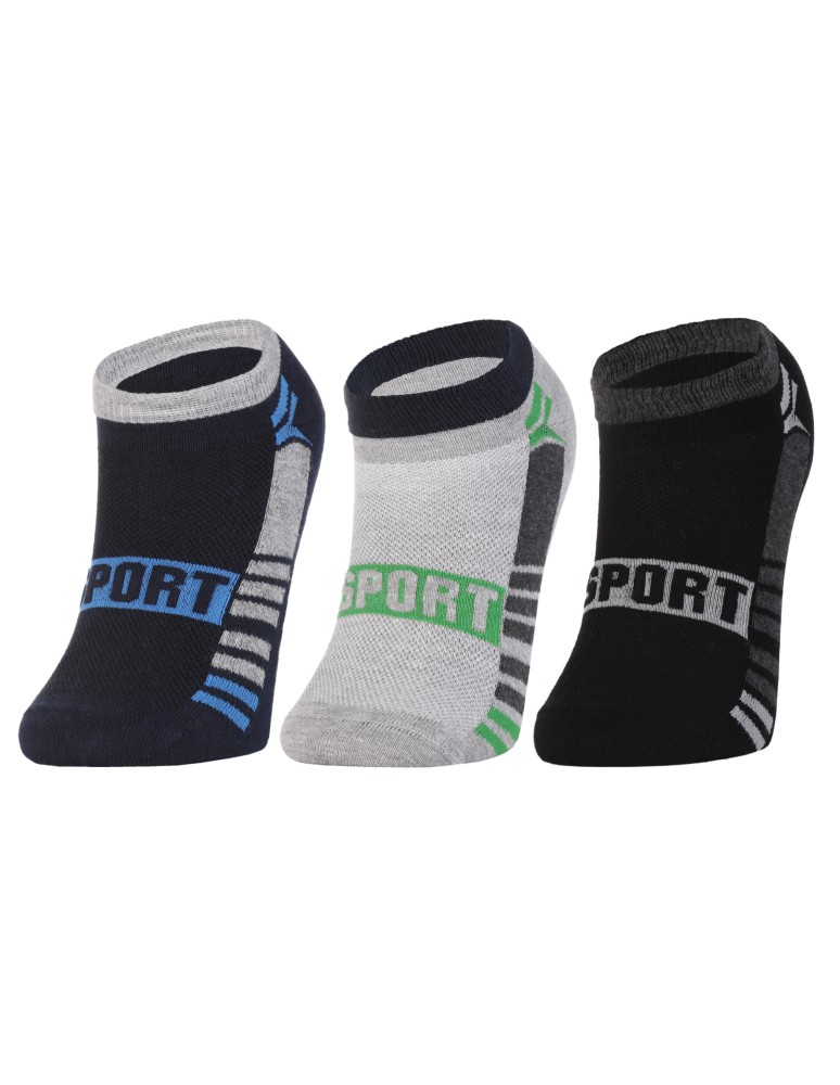 Stopki klasyczne - Skarpety męskie stopki bawełniane ze sportowym akcentem 3-pak WIELOKOLOROWY  - produkt moraj.pl 2