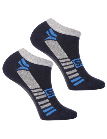 Stopki klasyczne - Skarpety męskie stopki bawełniane ze sportowym akcentem 3-pak WIELOKOLOROWY - produkt 6