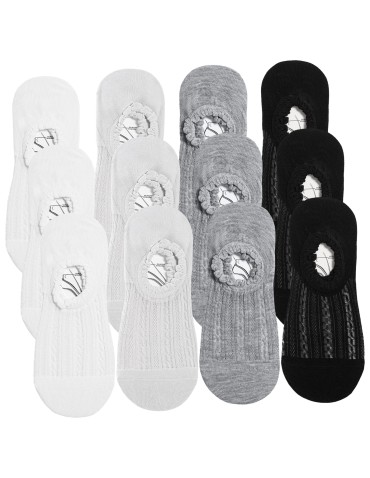 Skarpetki damskie niskie stopki prążkowane z wiskozy bambusowej 12-pak